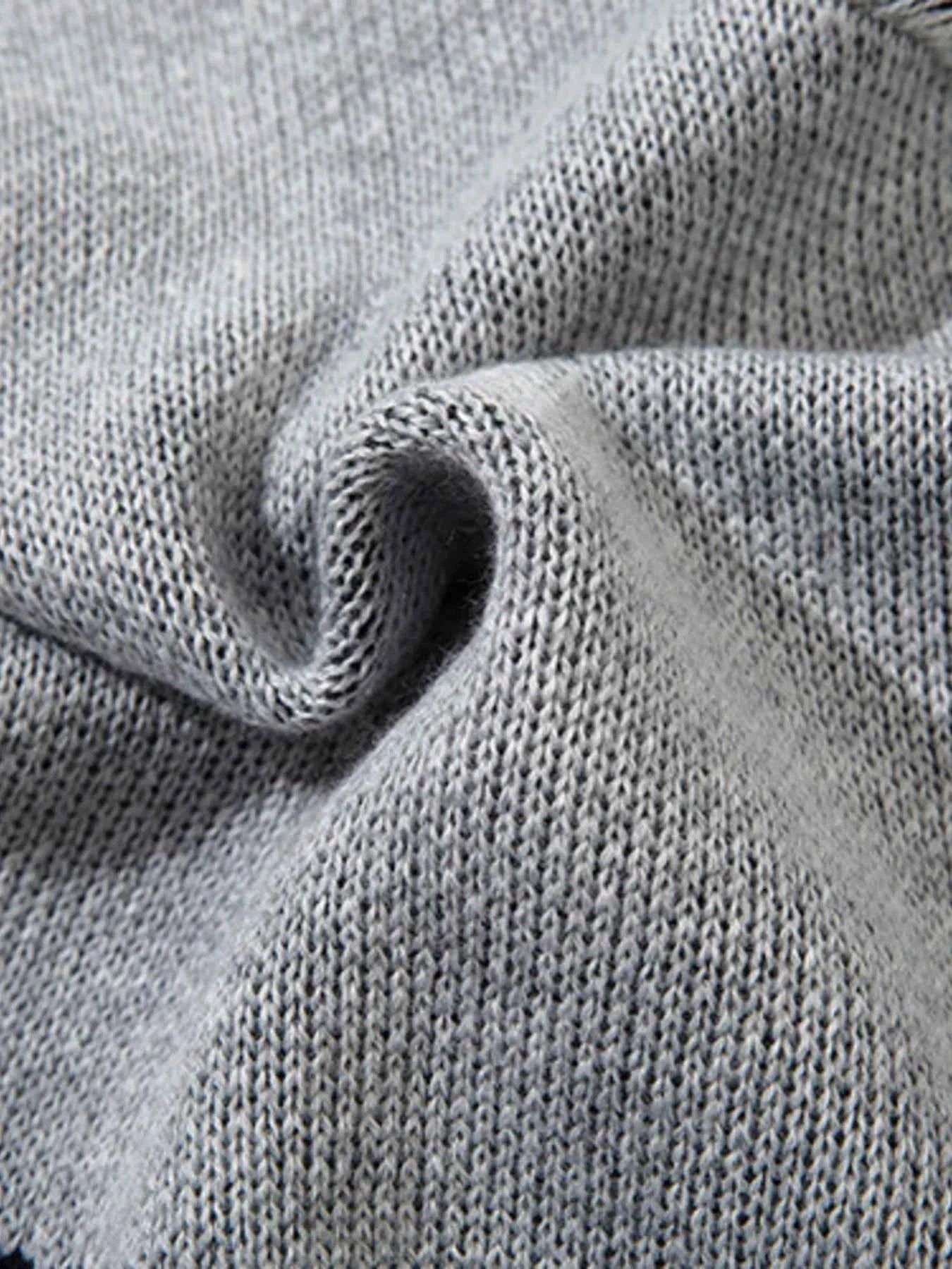 Men's Distressed Chain Detail Oversized Sweater